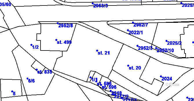 Parcela st. 21 v KÚ Dolní Rokytnice, Katastrální mapa