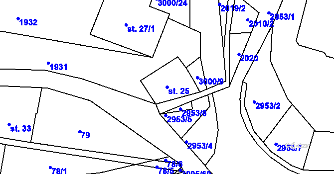 Parcela st. 25 v KÚ Dolní Rokytnice, Katastrální mapa