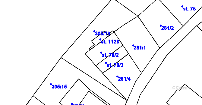 Parcela st. 78/2 v KÚ Dolní Rokytnice, Katastrální mapa