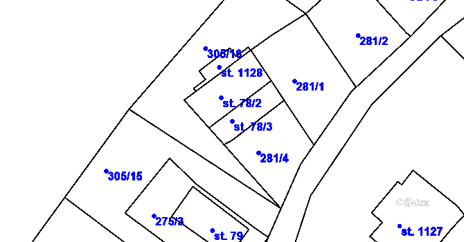 Parcela st. 78/3 v KÚ Dolní Rokytnice, Katastrální mapa
