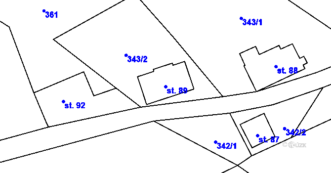 Parcela st. 89 v KÚ Dolní Rokytnice, Katastrální mapa