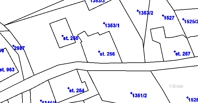 Parcela st. 256 v KÚ Dolní Rokytnice, Katastrální mapa