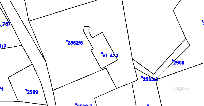 Parcela st. 423 v KÚ Dolní Rokytnice, Katastrální mapa