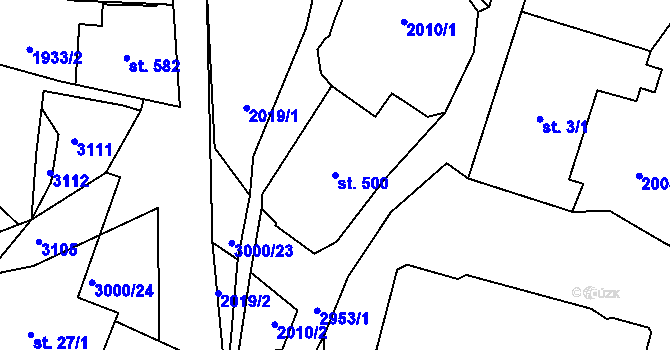 Parcela st. 500 v KÚ Dolní Rokytnice, Katastrální mapa