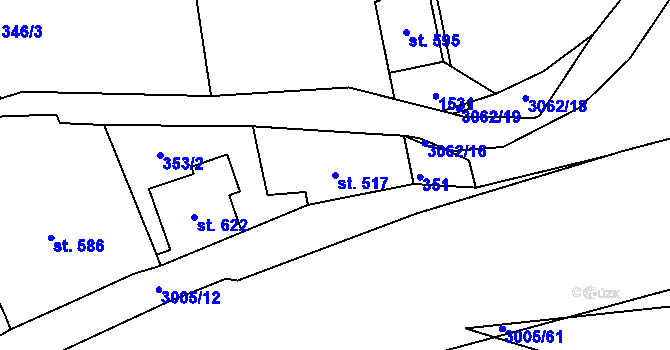 Parcela st. 517 v KÚ Dolní Rokytnice, Katastrální mapa