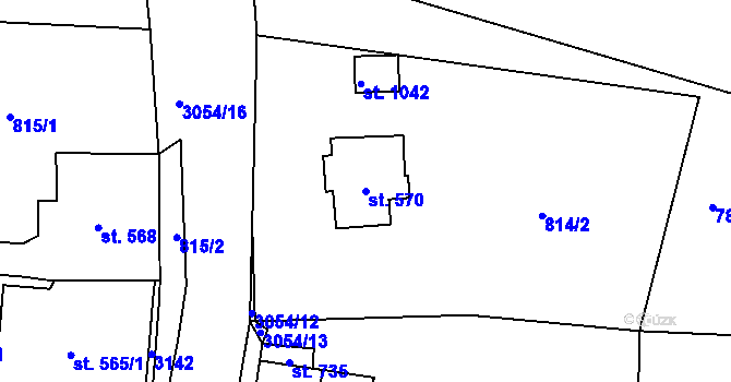 Parcela st. 570 v KÚ Dolní Rokytnice, Katastrální mapa