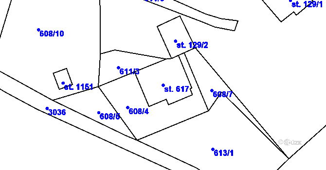 Parcela st. 617 v KÚ Dolní Rokytnice, Katastrální mapa
