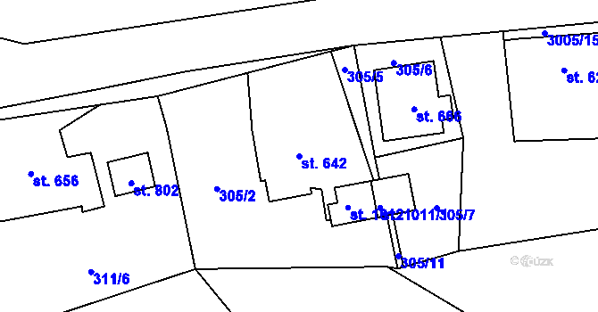 Parcela st. 642 v KÚ Dolní Rokytnice, Katastrální mapa