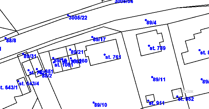 Parcela st. 761 v KÚ Dolní Rokytnice, Katastrální mapa