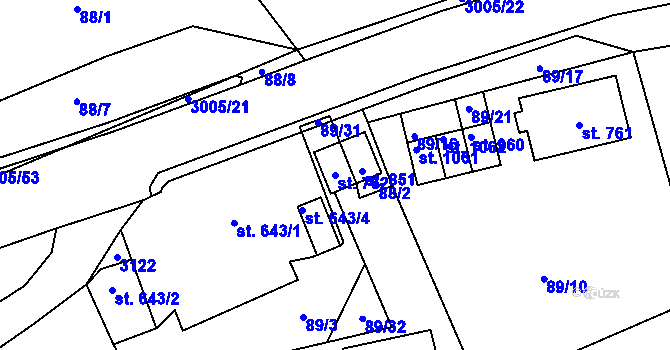 Parcela st. 762 v KÚ Dolní Rokytnice, Katastrální mapa