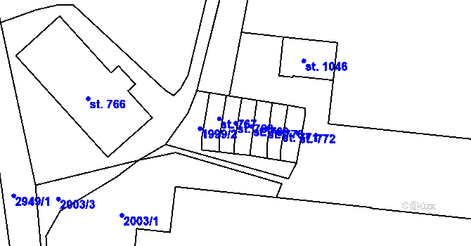 Parcela st. 768 v KÚ Dolní Rokytnice, Katastrální mapa