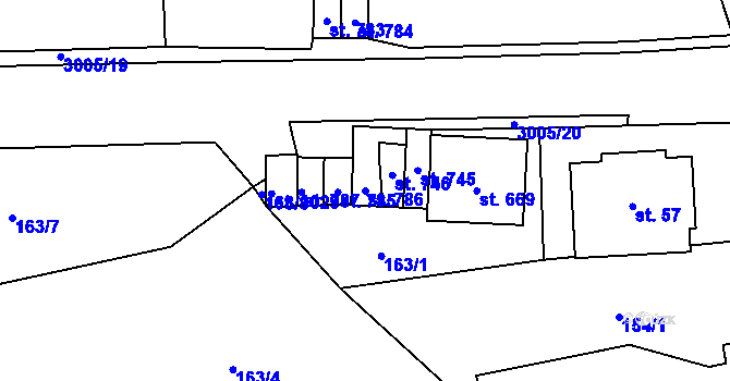 Parcela st. 786 v KÚ Dolní Rokytnice, Katastrální mapa
