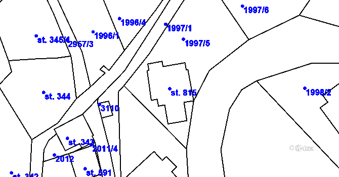 Parcela st. 815 v KÚ Dolní Rokytnice, Katastrální mapa