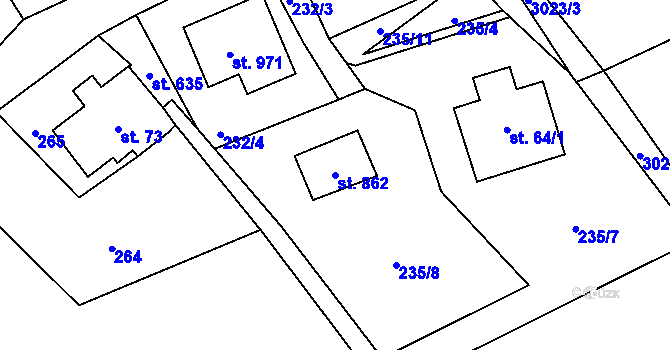 Parcela st. 862 v KÚ Dolní Rokytnice, Katastrální mapa