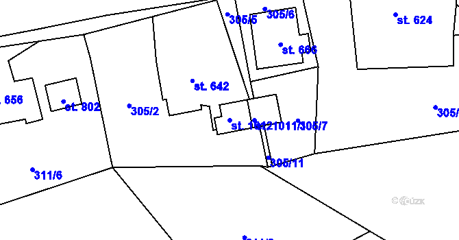 Parcela st. 1012 v KÚ Dolní Rokytnice, Katastrální mapa