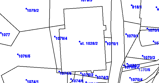 Parcela st. 1028/2 v KÚ Dolní Rokytnice, Katastrální mapa