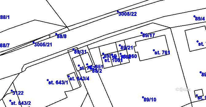 Parcela st. 89/16 v KÚ Dolní Rokytnice, Katastrální mapa