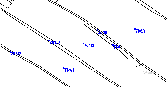 Parcela st. 761/2 v KÚ Dolní Rokytnice, Katastrální mapa