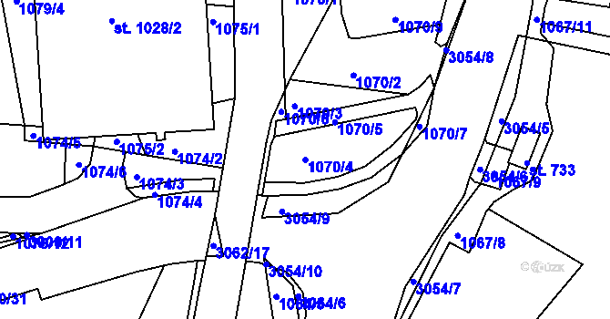 Parcela st. 1070/4 v KÚ Dolní Rokytnice, Katastrální mapa