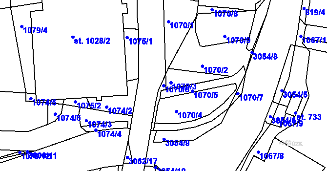 Parcela st. 1070/6 v KÚ Dolní Rokytnice, Katastrální mapa