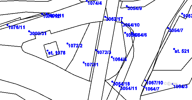 Parcela st. 1072/3 v KÚ Dolní Rokytnice, Katastrální mapa