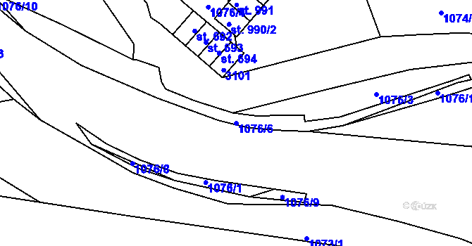 Parcela st. 1076/6 v KÚ Dolní Rokytnice, Katastrální mapa