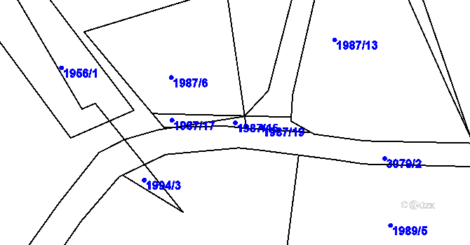 Parcela st. 1987/15 v KÚ Dolní Rokytnice, Katastrální mapa