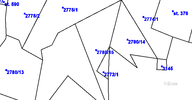 Parcela st. 2780/15 v KÚ Dolní Rokytnice, Katastrální mapa