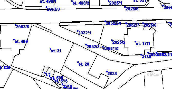 Parcela st. 2952/3 v KÚ Dolní Rokytnice, Katastrální mapa