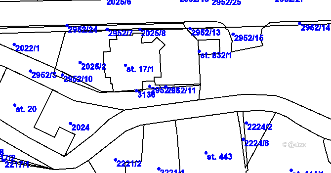Parcela st. 2952/11 v KÚ Dolní Rokytnice, Katastrální mapa