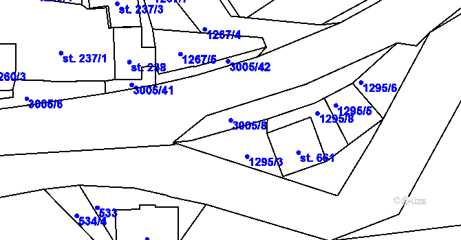 Parcela st. 3005/8 v KÚ Dolní Rokytnice, Katastrální mapa