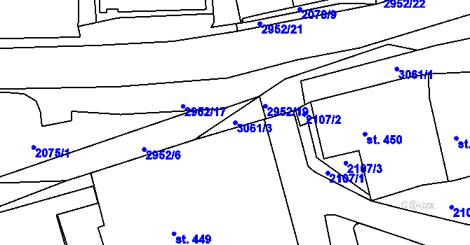 Parcela st. 3061/3 v KÚ Dolní Rokytnice, Katastrální mapa