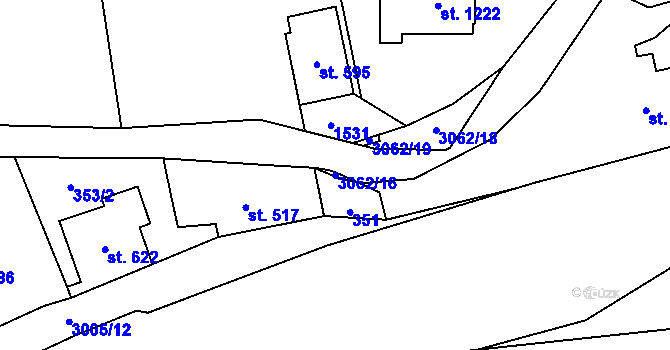 Parcela st. 3062/16 v KÚ Dolní Rokytnice, Katastrální mapa
