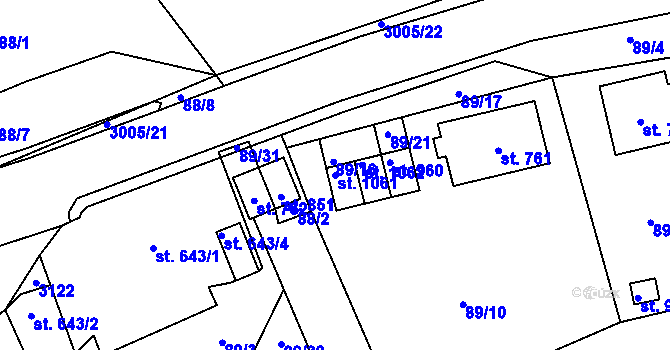 Parcela st. 1061 v KÚ Dolní Rokytnice, Katastrální mapa