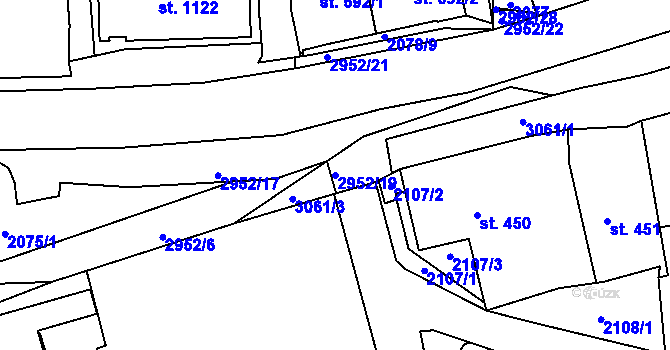 Parcela st. 2952/19 v KÚ Dolní Rokytnice, Katastrální mapa