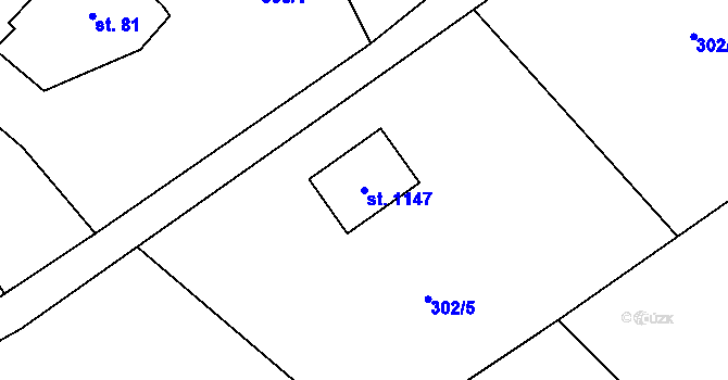 Parcela st. 1147 v KÚ Dolní Rokytnice, Katastrální mapa