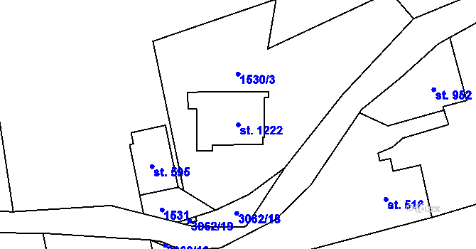 Parcela st. 1222 v KÚ Dolní Rokytnice, Katastrální mapa