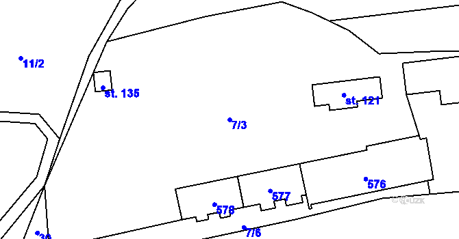 Parcela st. 7/3 v KÚ Františkov v Krkonoších, Katastrální mapa