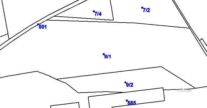 Parcela st. 9/1 v KÚ Františkov v Krkonoších, Katastrální mapa