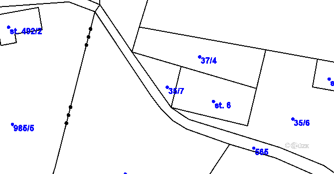Parcela st. 35/7 v KÚ Františkov v Krkonoších, Katastrální mapa