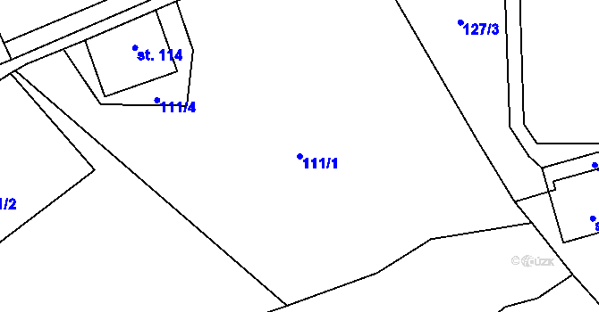 Parcela st. 111/1 v KÚ Františkov v Krkonoších, Katastrální mapa