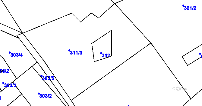 Parcela st. 312 v KÚ Františkov v Krkonoších, Katastrální mapa