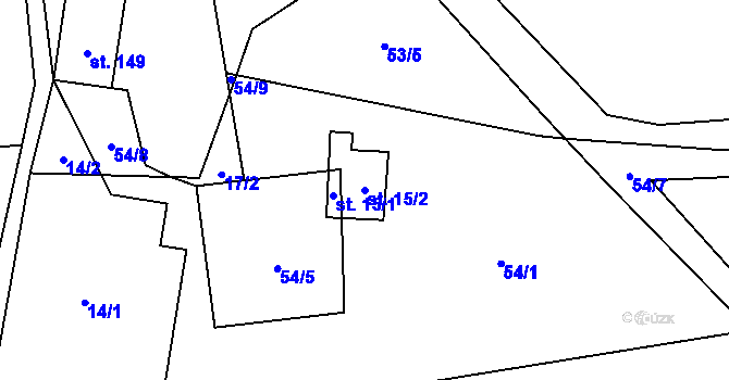 Parcela st. 15/2 v KÚ Františkov v Krkonoších, Katastrální mapa