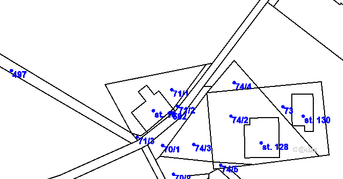 Parcela st. 71/1 v KÚ Františkov v Krkonoších, Katastrální mapa