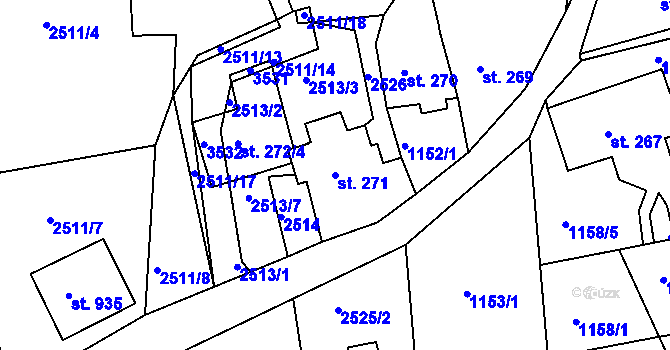 Parcela st. 271 v KÚ Horní Rokytnice nad Jizerou, Katastrální mapa
