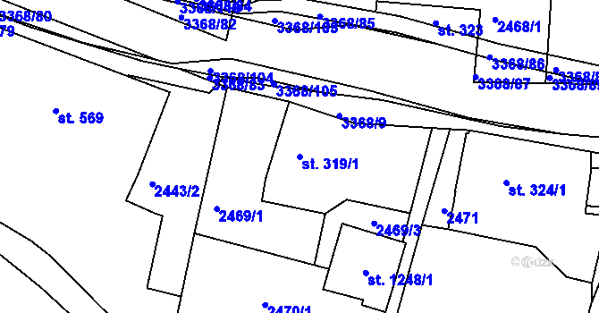 Parcela st. 319/1 v KÚ Horní Rokytnice nad Jizerou, Katastrální mapa