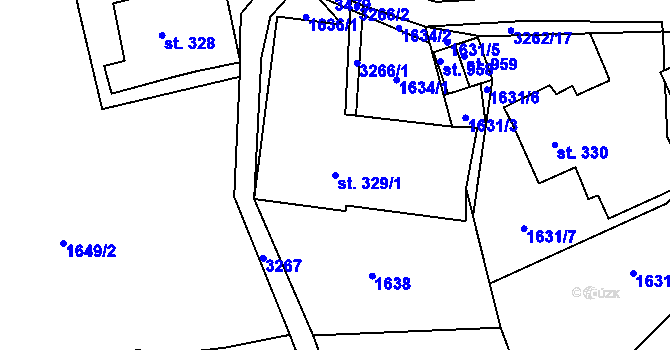Parcela st. 329/1 v KÚ Horní Rokytnice nad Jizerou, Katastrální mapa