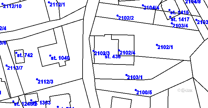 Parcela st. 436 v KÚ Horní Rokytnice nad Jizerou, Katastrální mapa