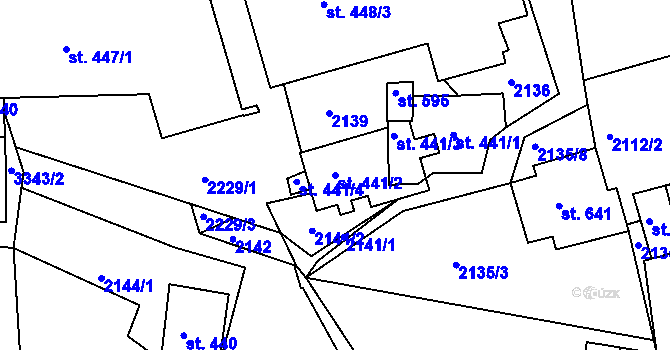 Parcela st. 441/2 v KÚ Horní Rokytnice nad Jizerou, Katastrální mapa