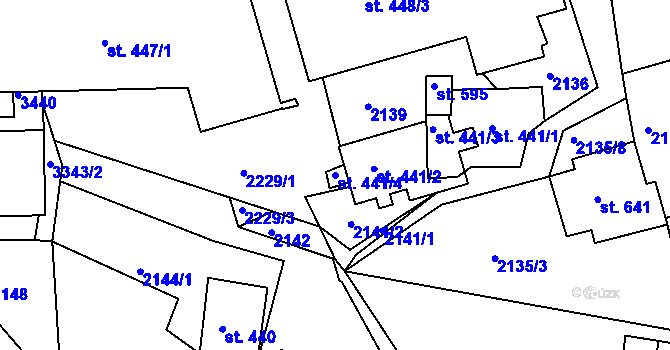 Parcela st. 441/4 v KÚ Horní Rokytnice nad Jizerou, Katastrální mapa